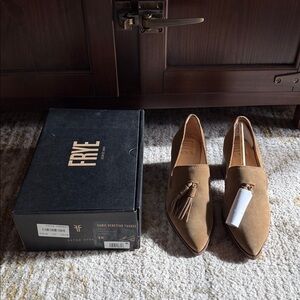 Frye Men's Tan Suede Tassel Loafers